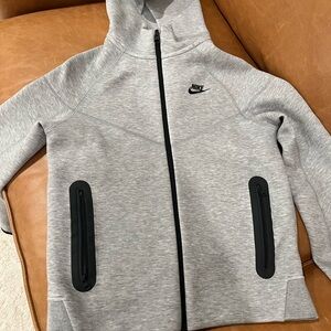 Nike Tech Kids Gray Full-Zip Hoodie